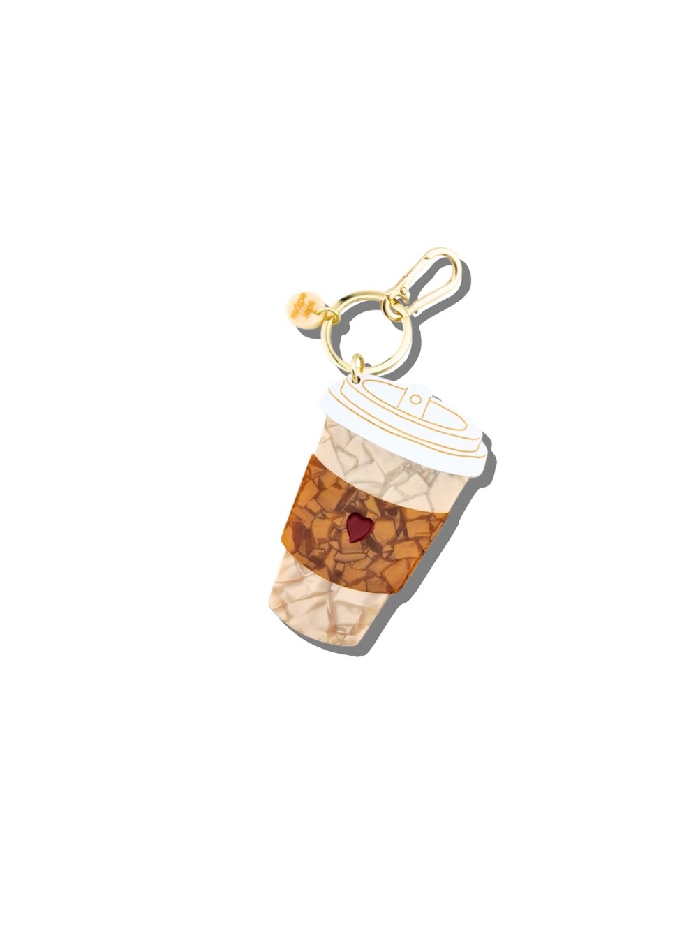 Solar Eclipse Hand Painted Coffee Cup Bag Charm Keychain